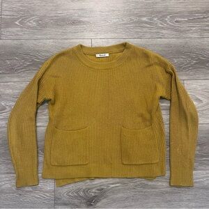 Madewell Yellow Patch Pocket Pullover Sweater